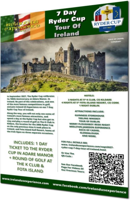 Make the most of your trip to Ireland for the Ryder Cup in Sept 2027