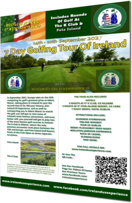 Make the most of your trip to Ireland for the Ryder Cup in Sept 2027